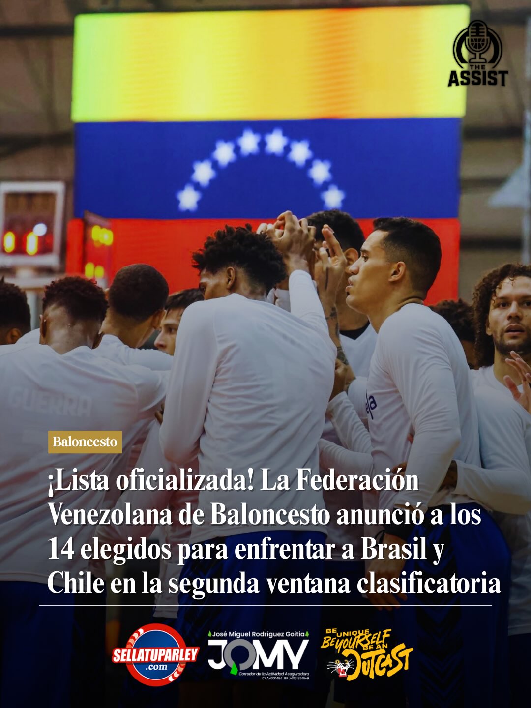 La Federación Venezolana de Baloncesto anunció a los 14 elegidos para enfrentar a Brasil y Chile