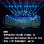 ¡Partidazos en cada jornada! Ya conocemos los duelos de la fase de liga de la UEFA Champions League